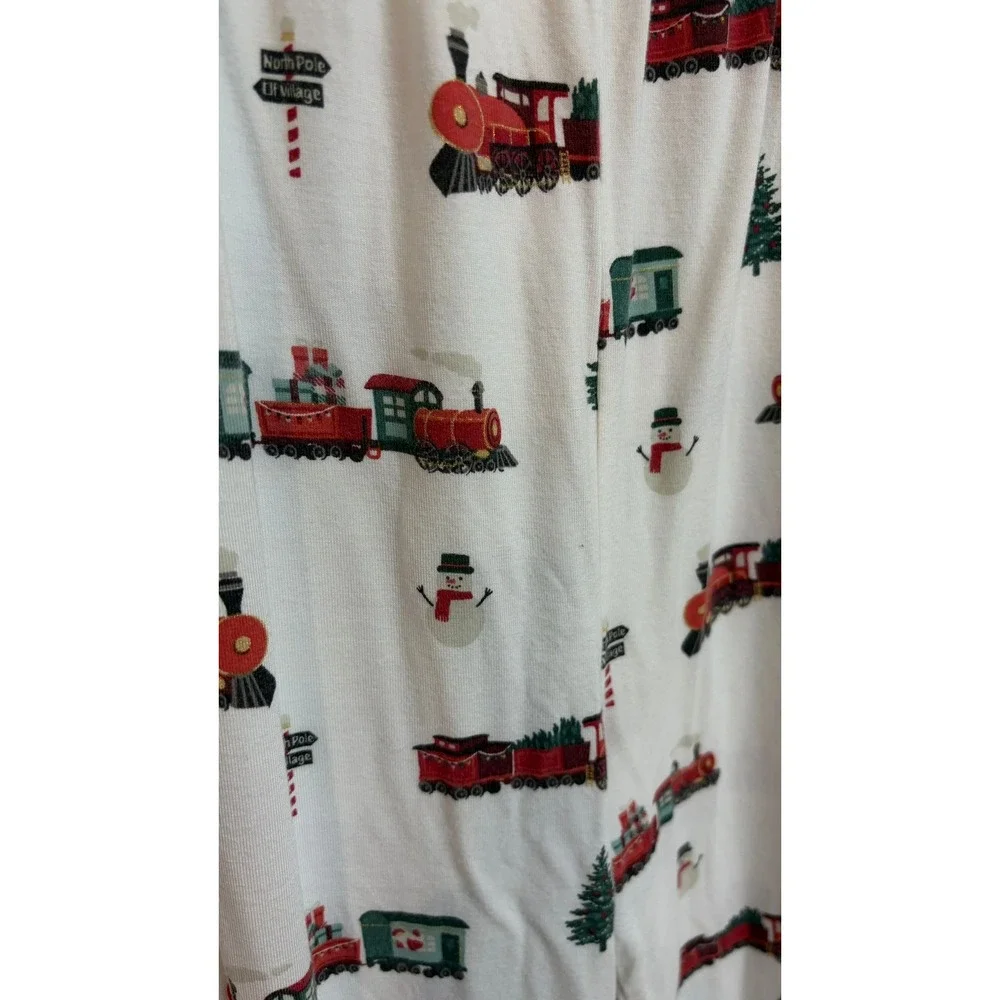 Kyte Baby Pajama Jogger Pants Large North Pole Christmas Train Bamboo Lounge - Picture 2 of 7